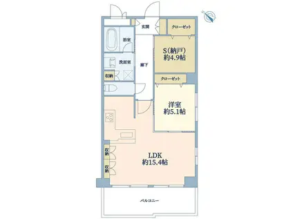 サンビューハイツ音羽(1SLDK/10階)の間取り写真