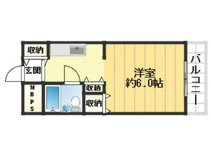ビオラ並木台(1K/2階)の間取り写真