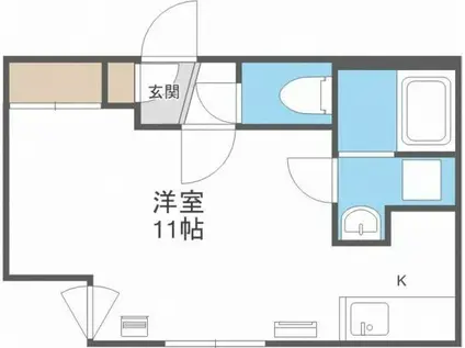 セピアガーデン豊平(1K/3階)の間取り写真