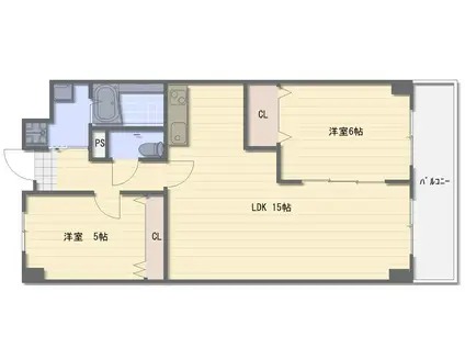 パークサイド蔵前(2LDK/2階)の間取り写真