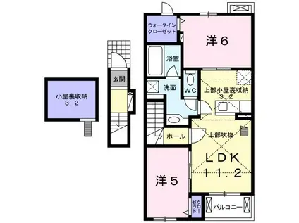 ランタナ(2LDK/2階)の間取り写真