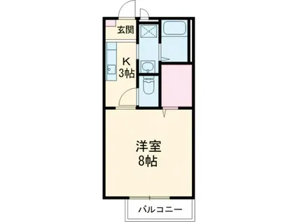 ハヤード美旗A棟(1K/1階)の間取り写真