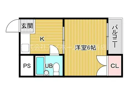 マンションいずみ(1K/2階)の間取り写真