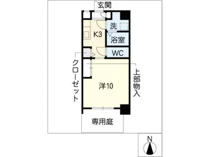グランコート千種(1K/1階)の間取り写真