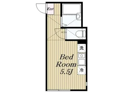 プライムテラス大和B(1K/2階)の間取り写真