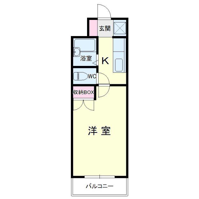 初生マンション(1K/2階)の間取り写真