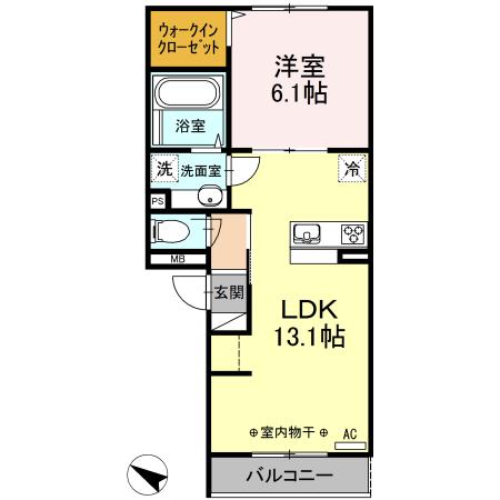 レクエルドK(1LDK/3階)の間取り写真