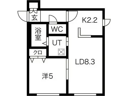 BIRTH(1LDK/2階)の間取り写真