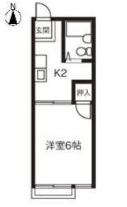 アネックスⅠ(1K/2階)の間取り写真
