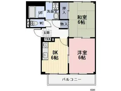 SURPLUSワイズハウスII(2DK/1階)の間取り写真
