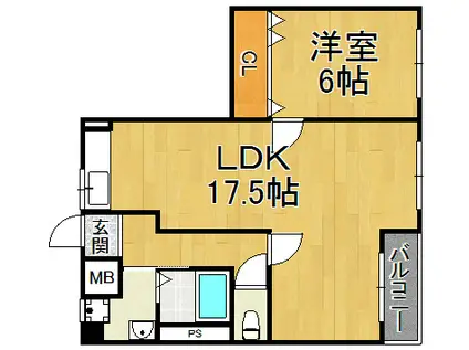 兵住グランドコート市役所前(1LDK/4階)の間取り写真