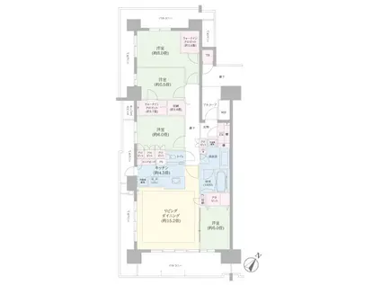 HARUMI FLAG SEA VILLAGE D棟(4LDK/8階)の間取り写真