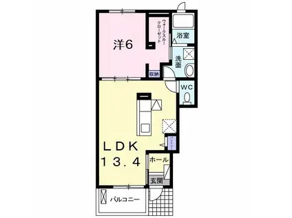 メゾン コンソラトゥールB(1LDK/1階)の間取り写真