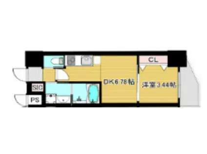 クローバー・グランデ今里(1LDK/2階)の間取り写真