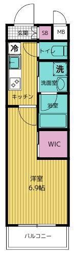 グランコモド小田急相模原(1K/4階)の間取り写真