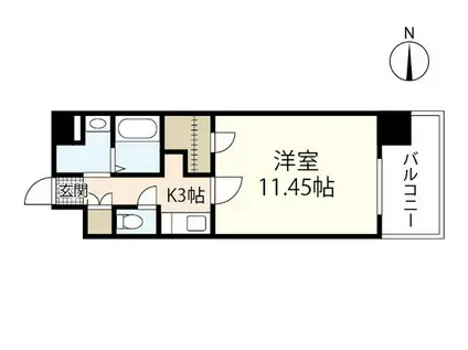 ロアール並木通(1K/12階)の間取り写真