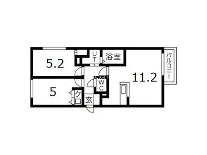 CASA稲穂(2LDK/2階)の間取り写真