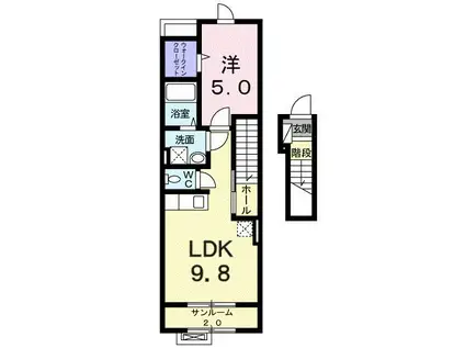 アイリスコート A(1LDK/2階)の間取り写真