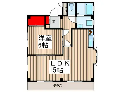 アイ・ヴィラージュ(1LDK/1階)の間取り写真