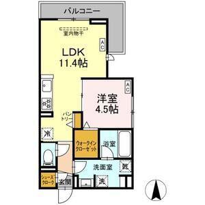 AVGI新瑞橋(1LDK/3階)の間取り写真
