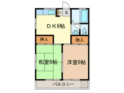 YMハイツ(2DK/2階)の間取り写真