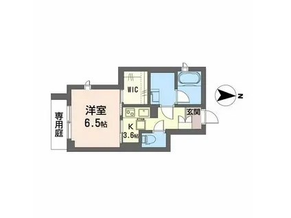 ウエストハイツ(1K/1階)の間取り写真