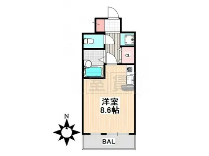 桜山アネックス(ワンルーム/6階)の間取り写真