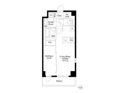 ハーモニーレジデンス高田馬場(1LDK/B1階)の間取り写真