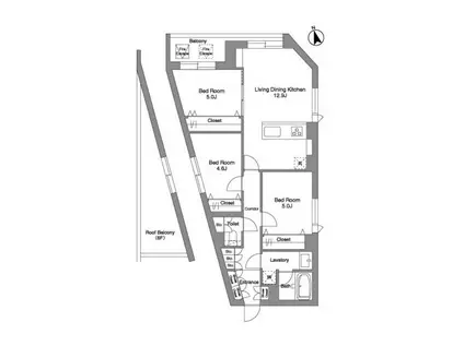 スタイリオ桜新町(3LDK/9階)の間取り写真