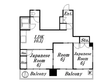 サニーハイツ(3LDK/7階)の間取り写真