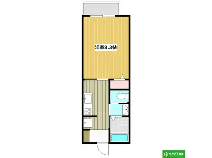 トレジャーシップ(1K/2階)の間取り写真