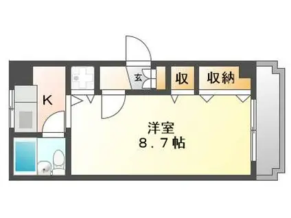 横堀ALLEEY(1K/3階)の間取り写真