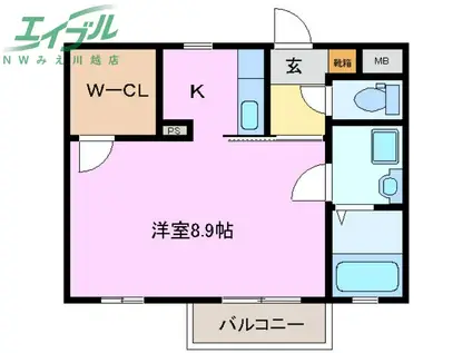 メゾンM&K(1K/2階)の間取り写真