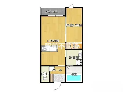 PEACE柳川5(ワンルーム/2階)の間取り写真