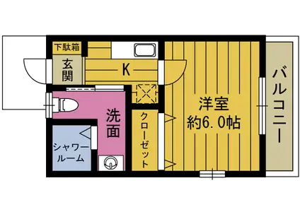 キャッスルタナカ(1K/1階)の間取り写真