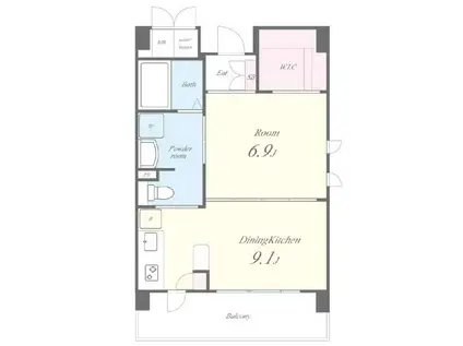 レジデンス八楽(1DK/6階)の間取り写真