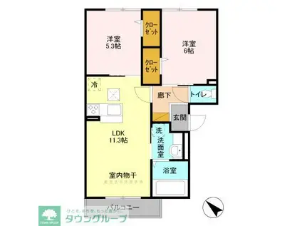 ロイヤルパレス II番館(2LDK/1階)の間取り写真