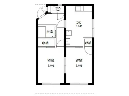 エクセレンス笹沖(2DK/2階)の間取り写真