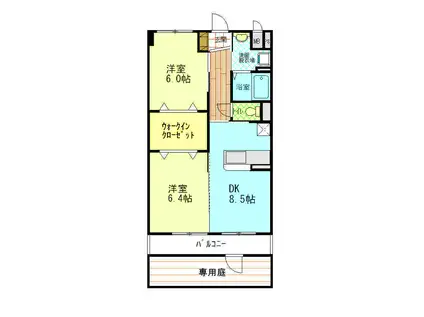 コンフォート・ヴィーヴル(2LDK/1階)の間取り写真