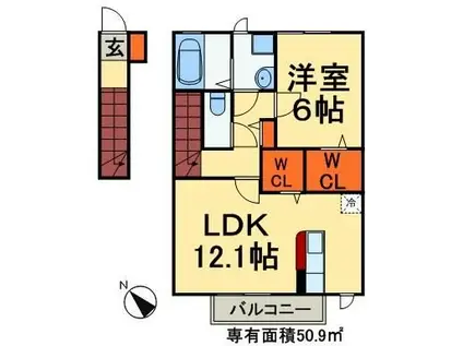PETI NATURE(1LDK/2階)の間取り写真