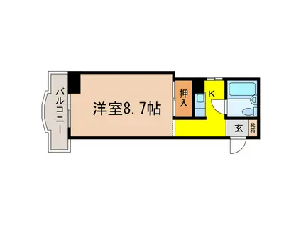 SAMSQUARE銀閣寺道(1K/3階)の間取り写真