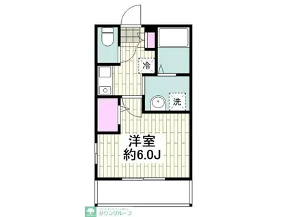 コウジィーコートII(1K/1階)の間取り写真