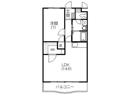 ル・フェリエ(1LDK/2階)の間取り写真