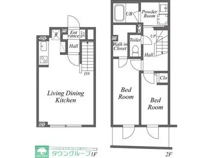 ユーレジデンス下北沢(2LDK/1階)の間取り写真
