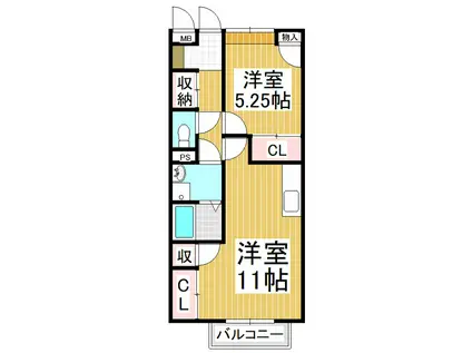 ルーチェ大丸山(1LDK/1階)の間取り写真