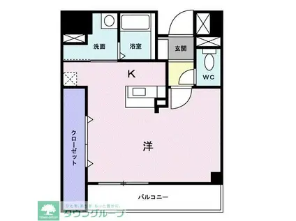 ユノディエール(1K/4階)の間取り写真