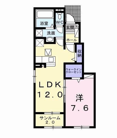 シェラトン川島(1LDK/1階)の間取り写真