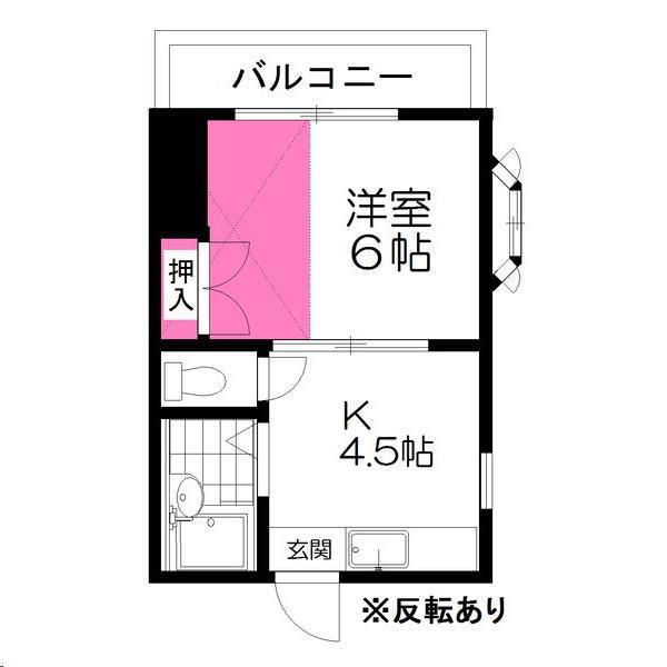 エマーブル茂ヶ崎(1K/1階)の間取り写真