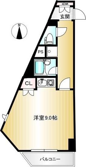 カーサ千種駅(ワンルーム/3階)の間取り写真