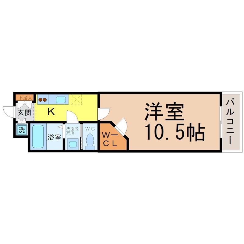 エスペランサみずの(1K/7階)の間取り写真